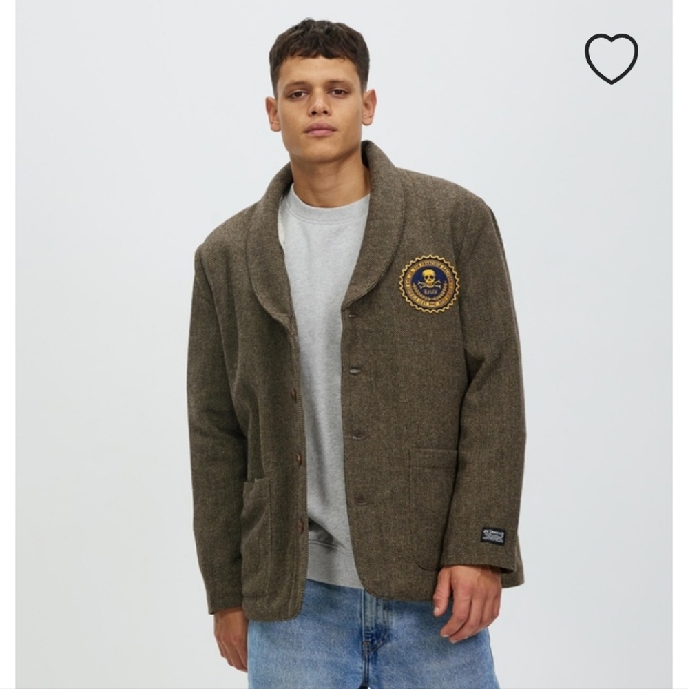 Levi's Jasper Club Coat Sherpa Lined Herringbone Blazer Coat Jacket M